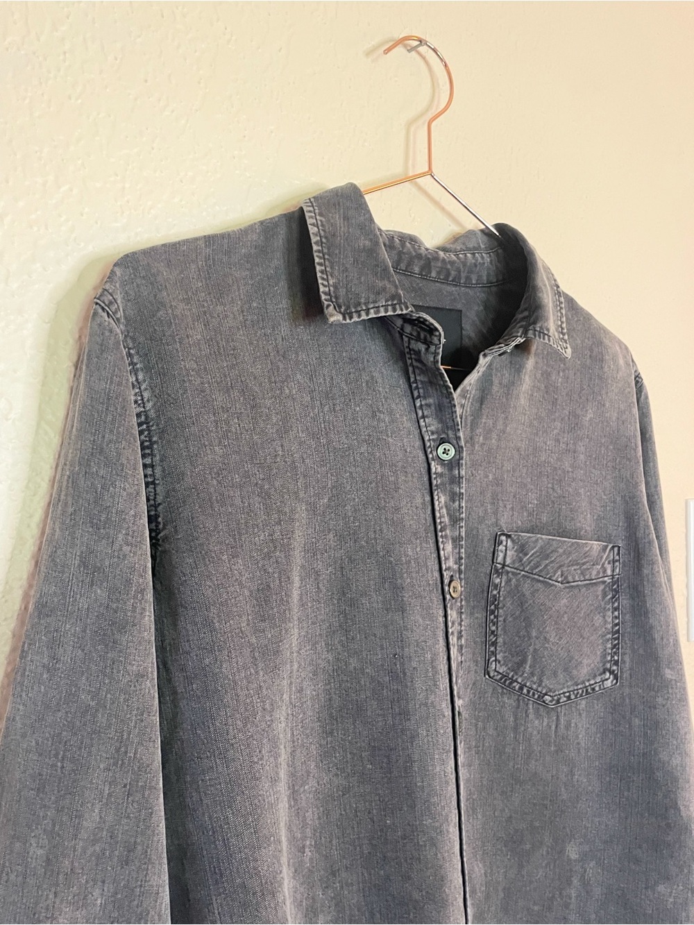Rails Ingrid Raw Black Acid Wash Button Down Shirt Small - Picture 4 of 13